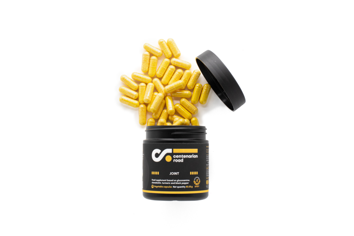 Suplemento para articulaciones Centenarian Road con glucosamina, condroitina y cúrcuma - soporte articular, movilidad y salud del cartílago
