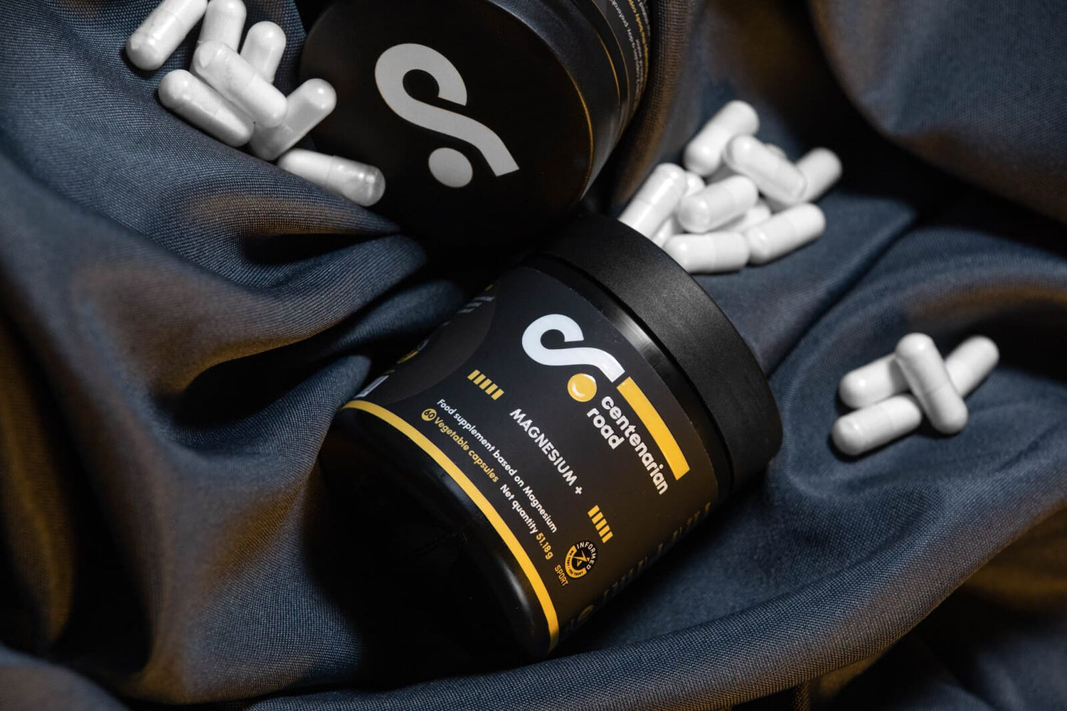 Suplemento de magnesio en formato bisglicinato de magnesio, diseñado para mejorar la relajación muscular y reducir la fatiga.