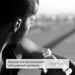 Man seen from behind with messaging about DROI-KON® glucosamine and chondroitin for joint support
