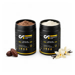 Botes de proteína Centenarian Road sabor vainilla y chocolate con ingrediente Arla para nutrición deportiva