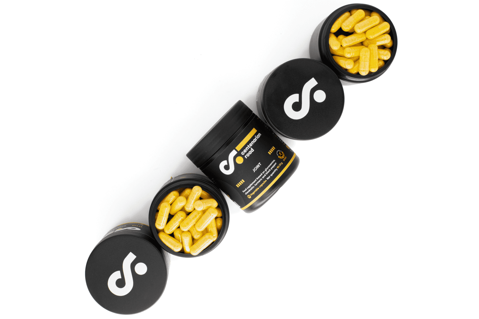 Suplemento para articulaciones y tendones de Centenarian Road, formulado para mejorar la movilidad y reducir el dolor articular.