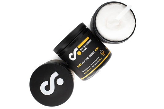 High-quality glycine powder supplement from Centenarian Road, ideal for improving sleep quality and muscle recovery | glycine powder, glycine for better sleep.