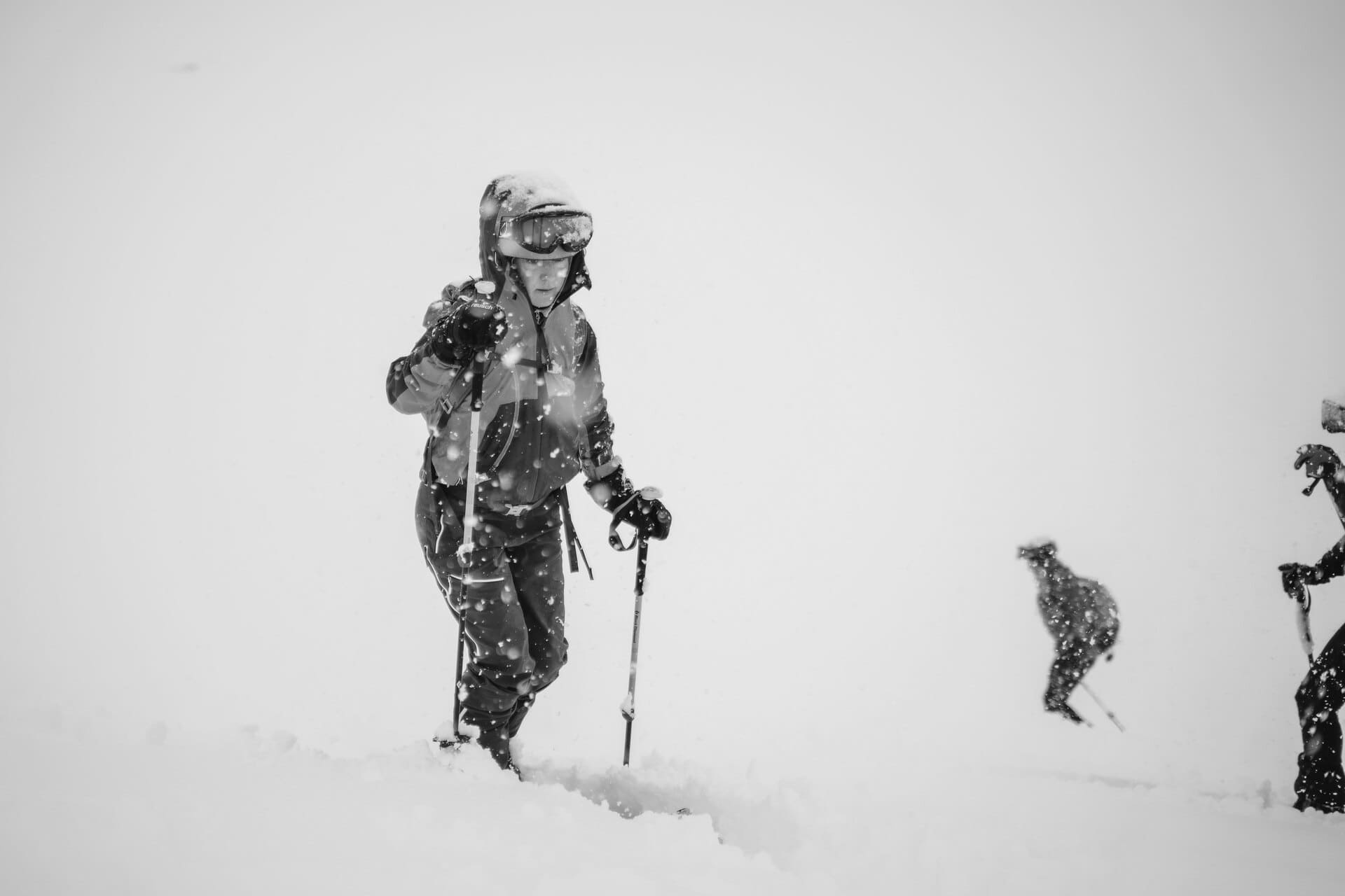 Road skier using Centenarian Road sports supplements for winter performance - premium supplements for skiing endurance, muscle recovery and alpine sports